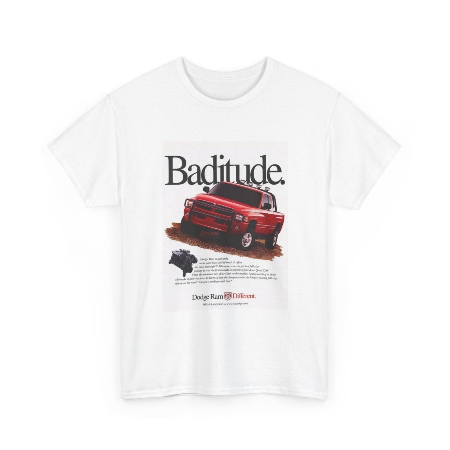 Dodge Trucks Tshirt Vintage Logo 90s Retro Mopar Unisex Heavy Tee 2nd Gen Poster