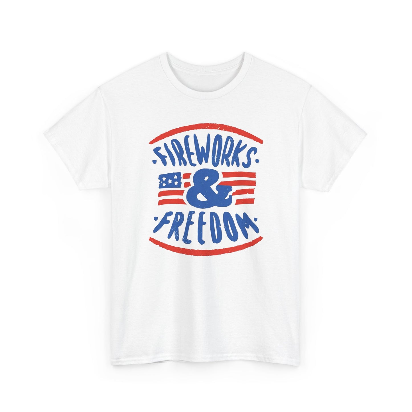 Fireworks And Freedom Graphic T Shirt NEW ADULT Unisex Heavy Cotton Tee
