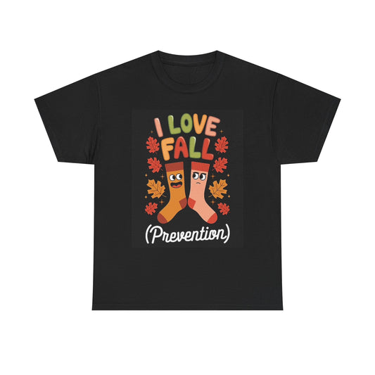 I Love Fall Socks Graphic T Shirt Funny Unisex Heavy Cotton Tee