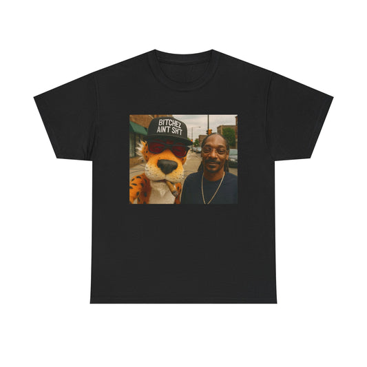 Snoop And Cheetos Funny T Shirt Unisex Heavy Cotton Tee