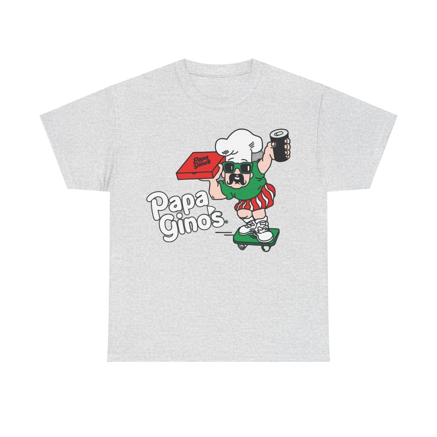 Papa Ginos Shirt Retro Logo Boston New England Pizza Unisex Heavy Cotton Tee