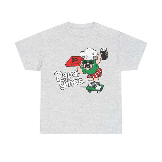 Papa Ginos Shirt Retro Logo Boston New England Pizza Unisex Heavy Cotton Tee