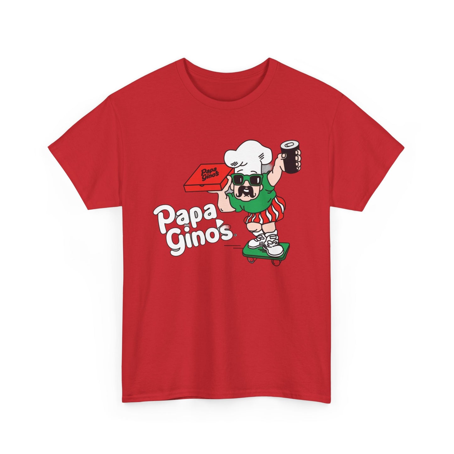 Papa Ginos Shirt Retro Logo Boston New England Pizza Unisex Heavy Cotton Tee