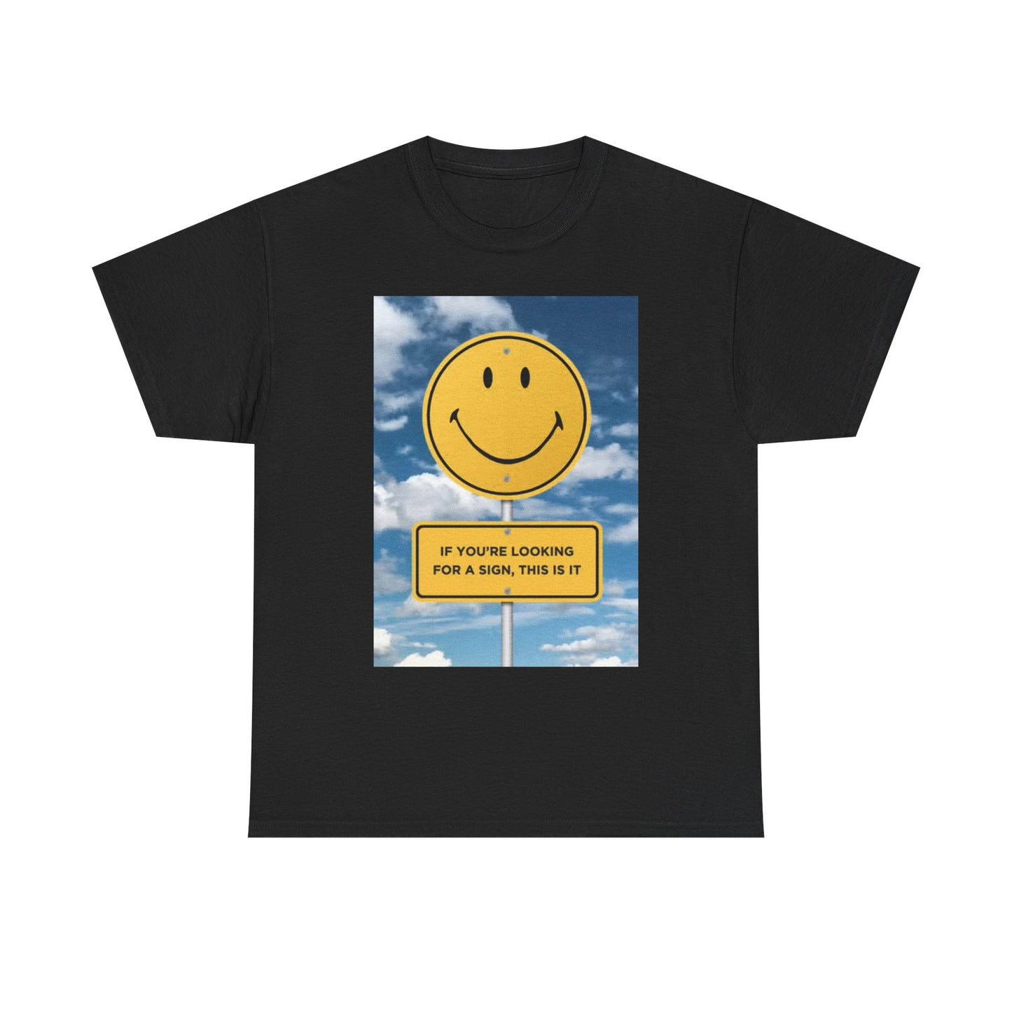Be Happy Smiley Face Graphic T Shirt Funny Gift Unisex Heavy Cotton Tee