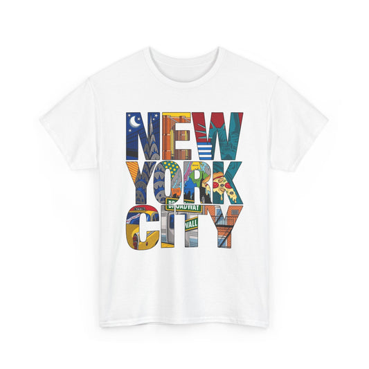 New York City Art Graphic T Shirt Men's Classic Retro Heavy Cotton Tee