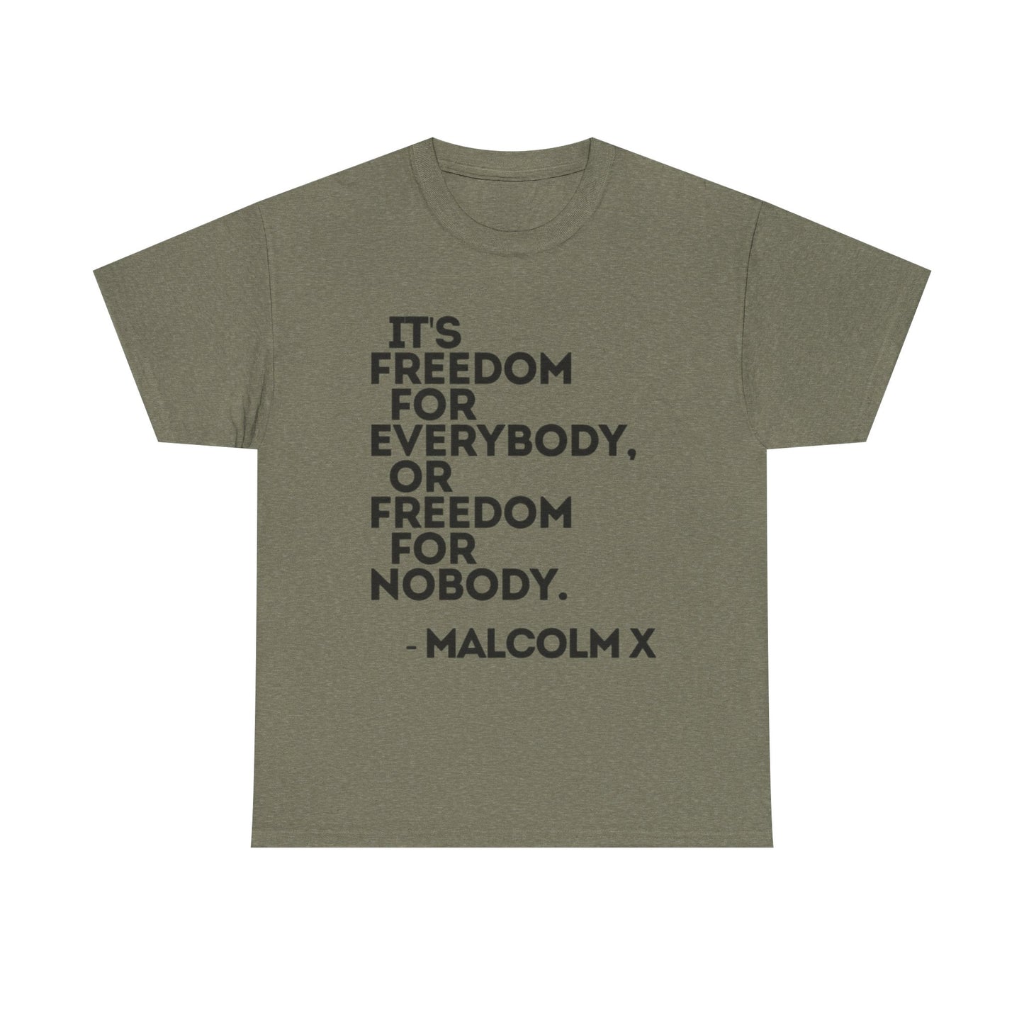 Malcolm X Quotes Retro Graphic T Shirt Heavy Cotton Tee NEW Gift