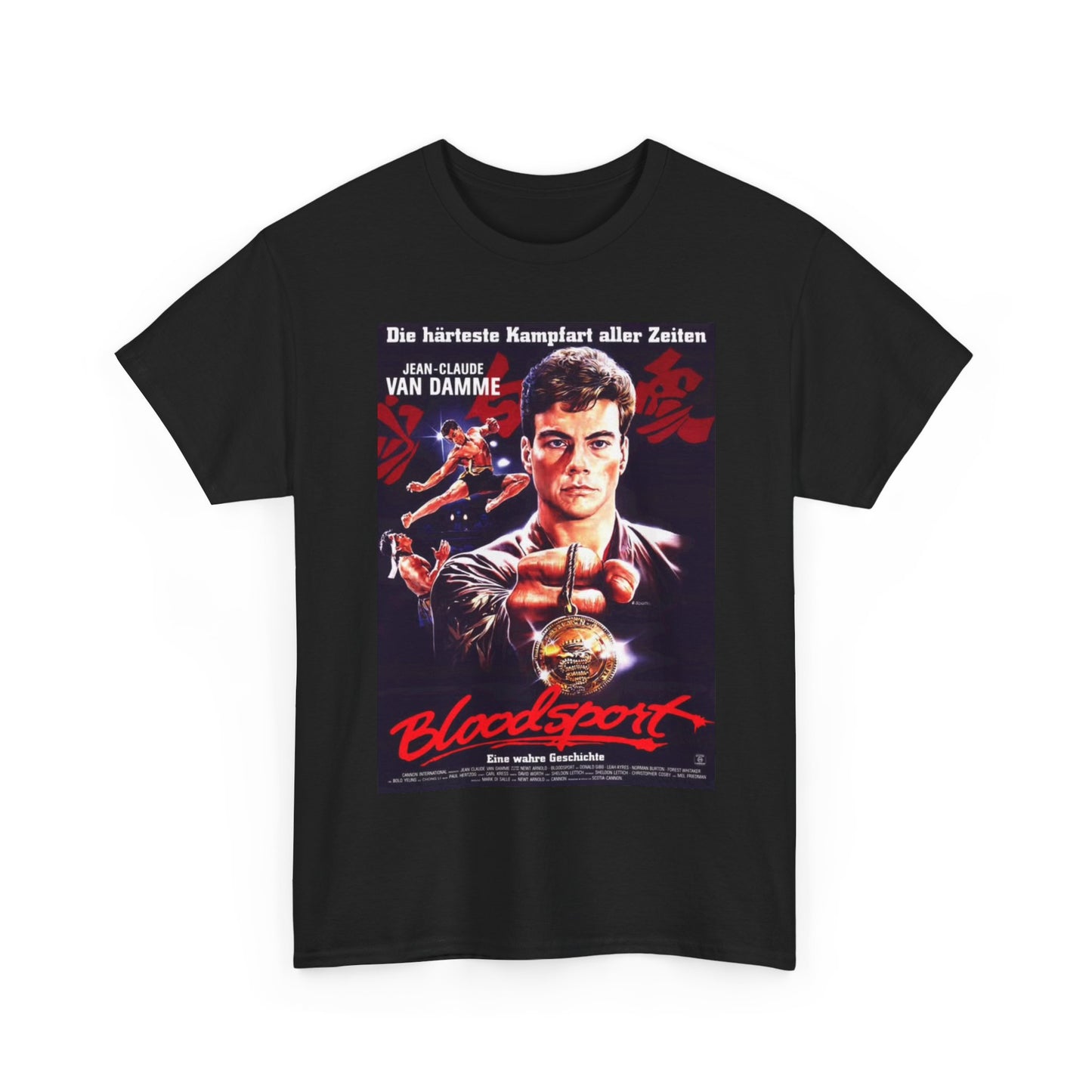 Bloodsport Tshirt Vintage Movie Poster Action Van Damme Unisex Heavy Cotton Tee