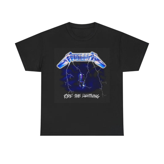 Metallica T-shirt vintage retro art metal lightning Unisex Heavy Cotton Tee