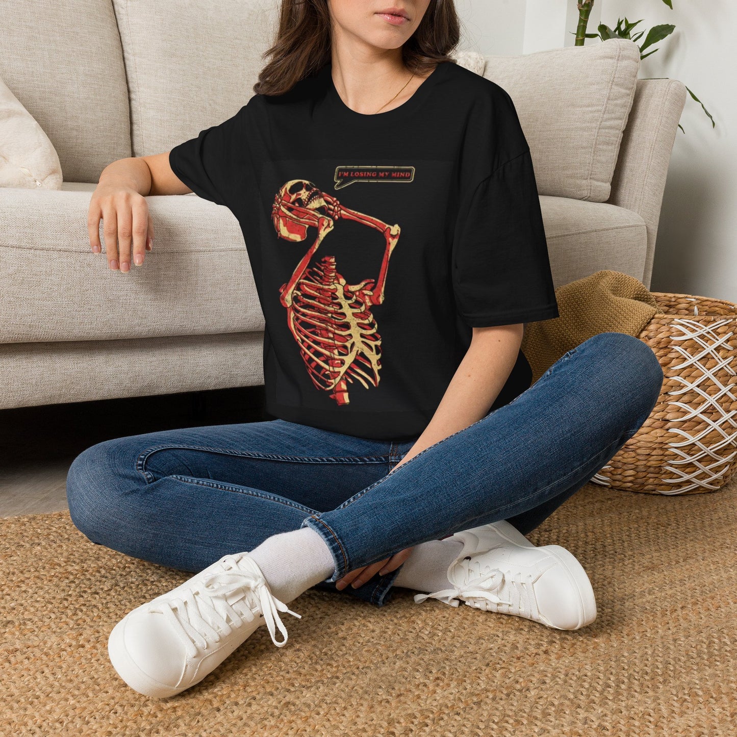 Losing My Mind Graphic T Shirt Skeleton Death Unisex Softstyle T-Shirt