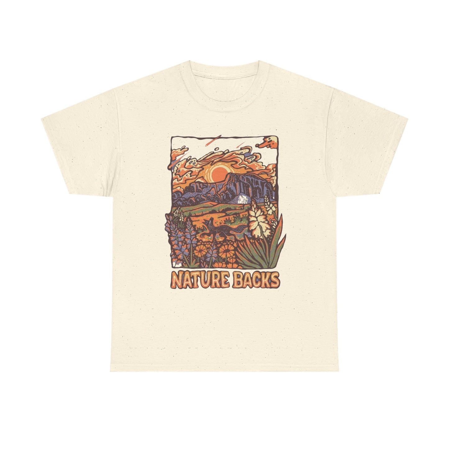 Nature Back Outdoors Graphic T Shirt Unisex Heavy Cotton Tee