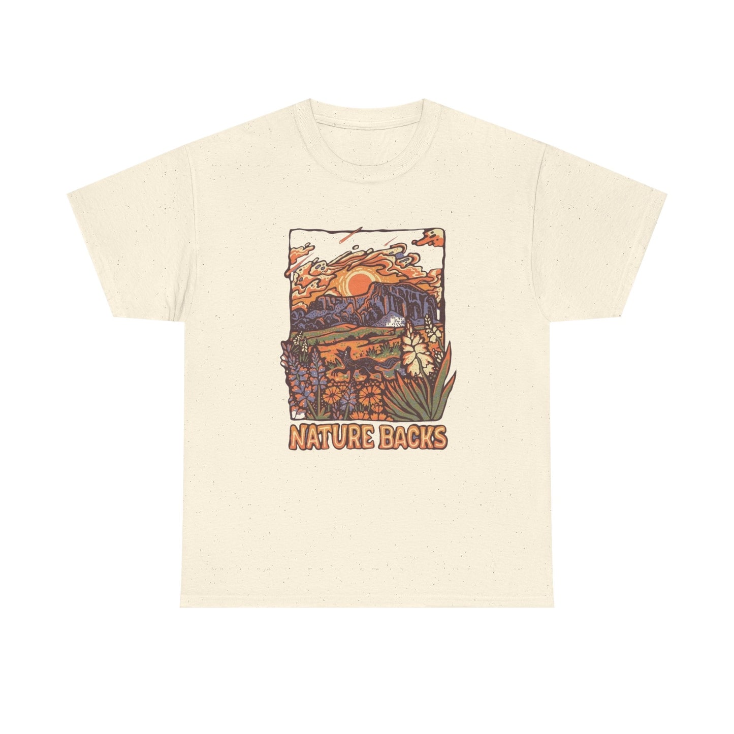 Nature Backs Graphic T Shirt Unisex Heavy Cotton Tee