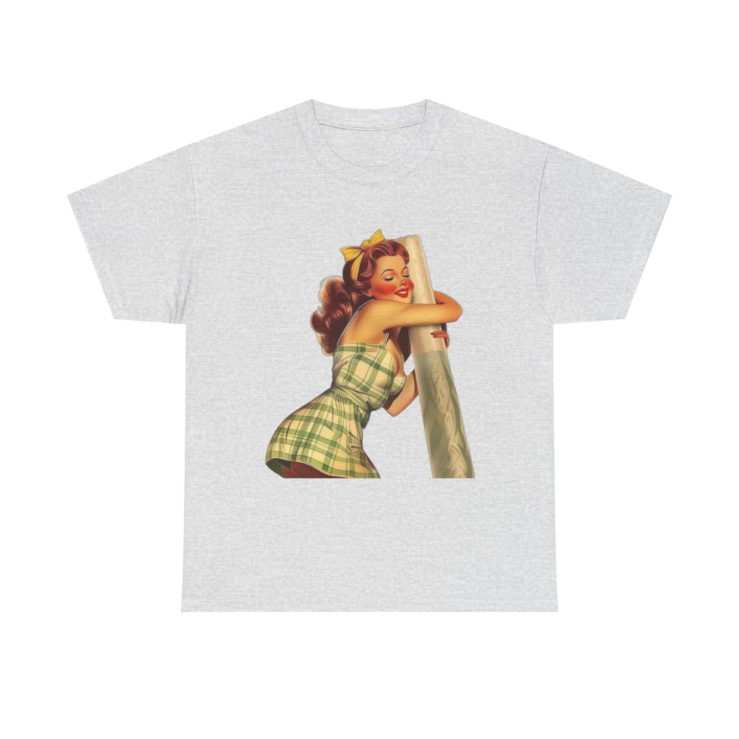 Joint Love Weed Model Pinup Graphic T-Shirt Womens Comfy Cotton Tee NEW