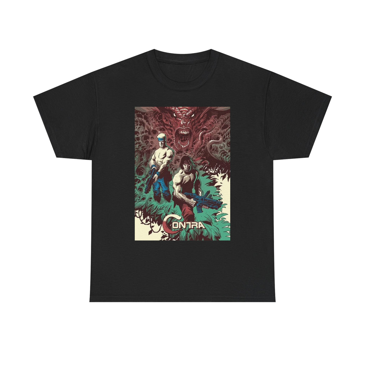 Contra Graphic T Shirt Vintage Video Games Unisex Heavy Cotton Tee