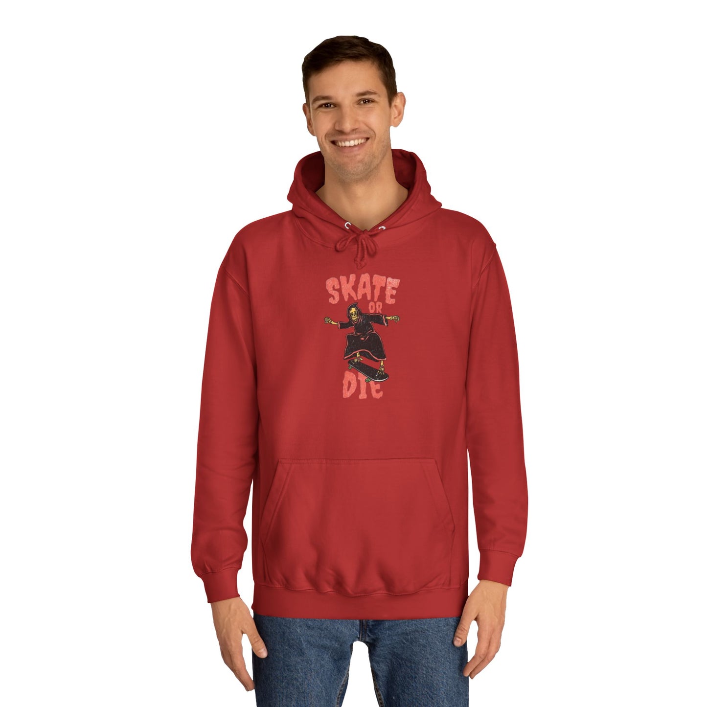 Skate Or Die Hoodie Graphic Skateboarding Grim Reaper Unisex College Hoodie