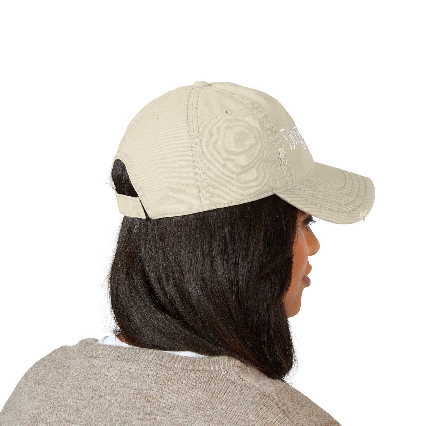Embroidered Dog Mom Distressed Hat, Animal Lover Gift, Dad Cap, Pet Parent