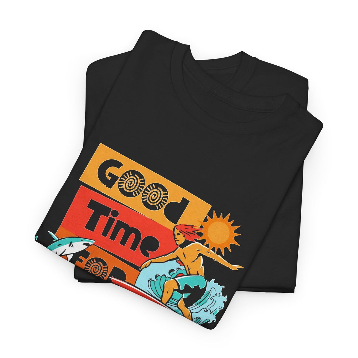 Good Time For Surfing Graphic T Shirt Men's Heavy Cotton Tee