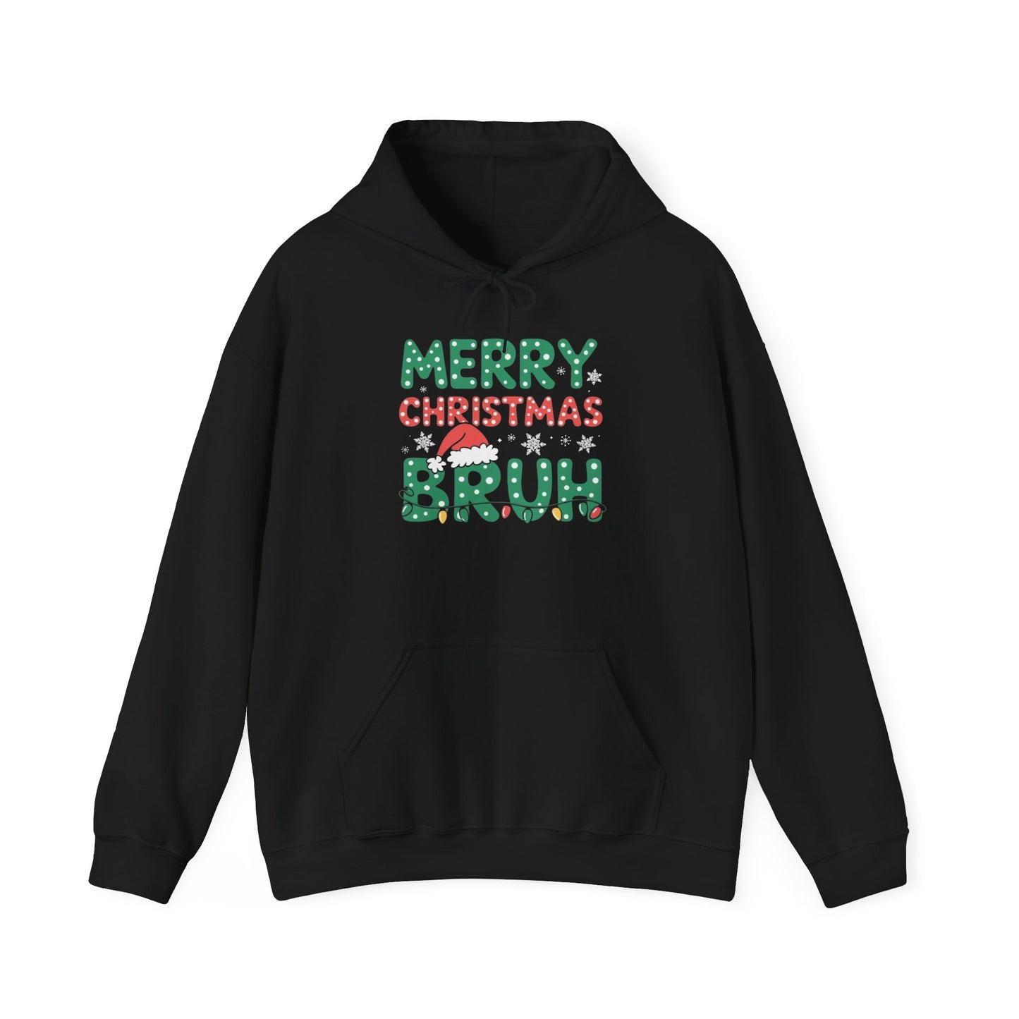 Merry Christmas Bruh Graphic Hoodie Unisex Heavy Blend™ Hooded Sweatshirt