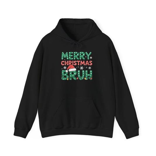 Merry Christmas Bruh Graphic Hoodie Unisex Heavy Blend™ Hooded Sweatshirt