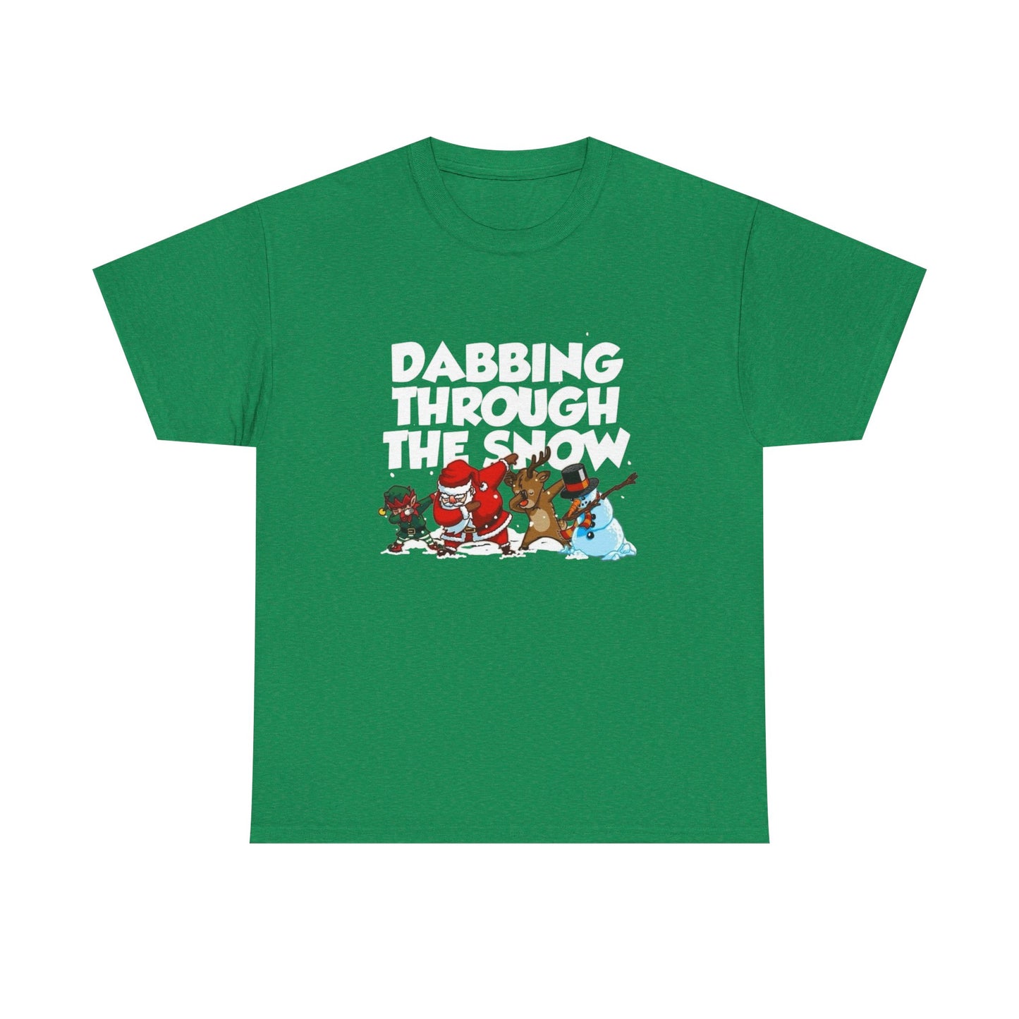 Dabbing Through The Snow Christmas Graphic T Shirt NEW Unisex Heavy Cotton Tee