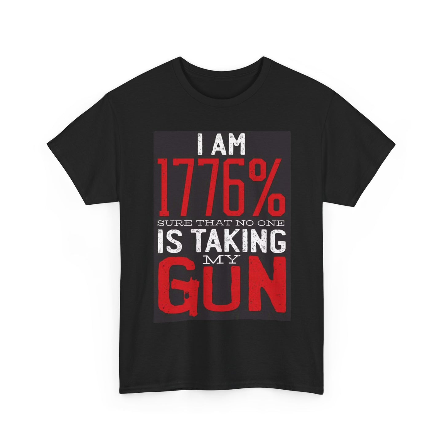 1776 America USA T shirt gun Declaration of Independence Unisex Heavy Cotton Tee