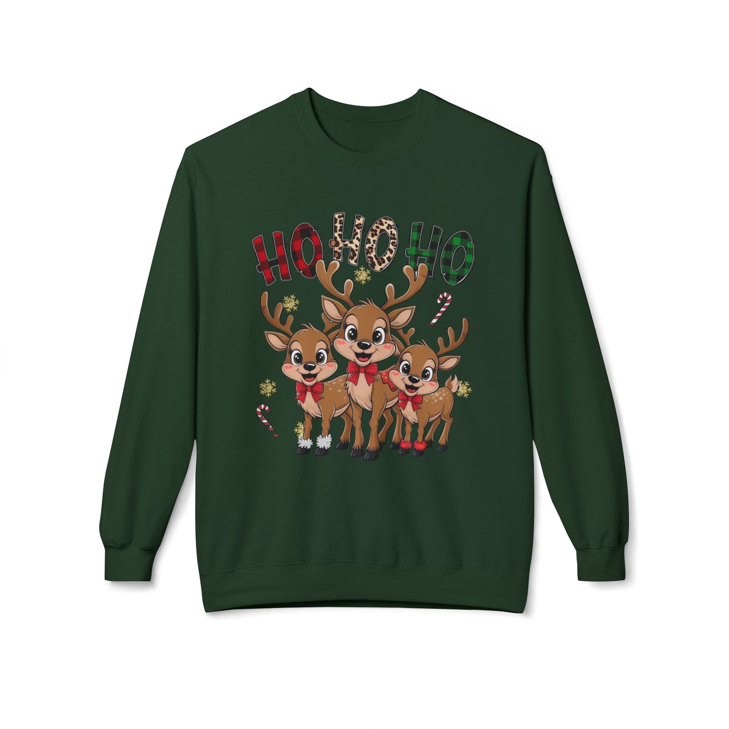 Ho Ho Ho Sweater Christmas Unisex Midweight Softstyle Fleece Crewneck Sweatshirt