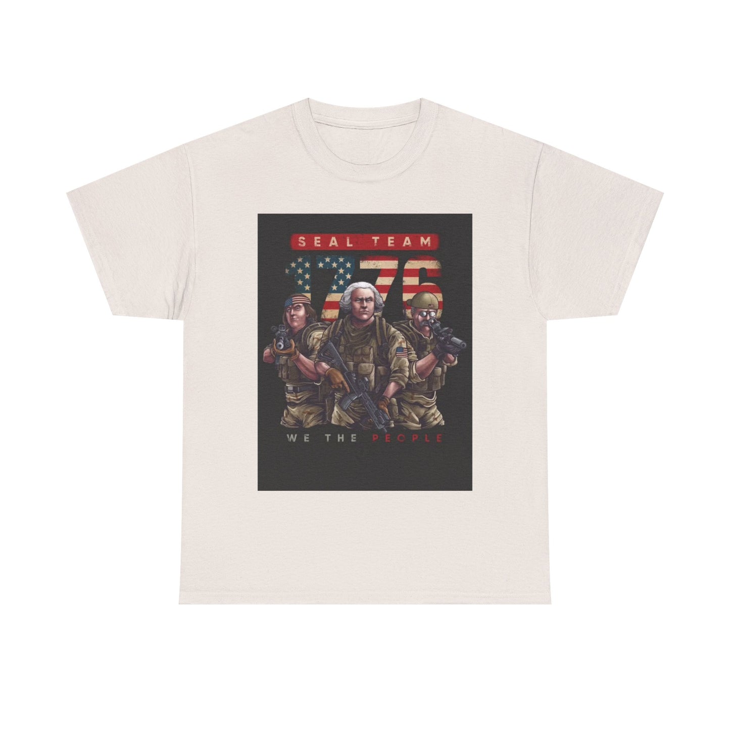 Navy Seals Team Tshirt 1776 America July 4th Flag Unisex Heavy Cotton Tee