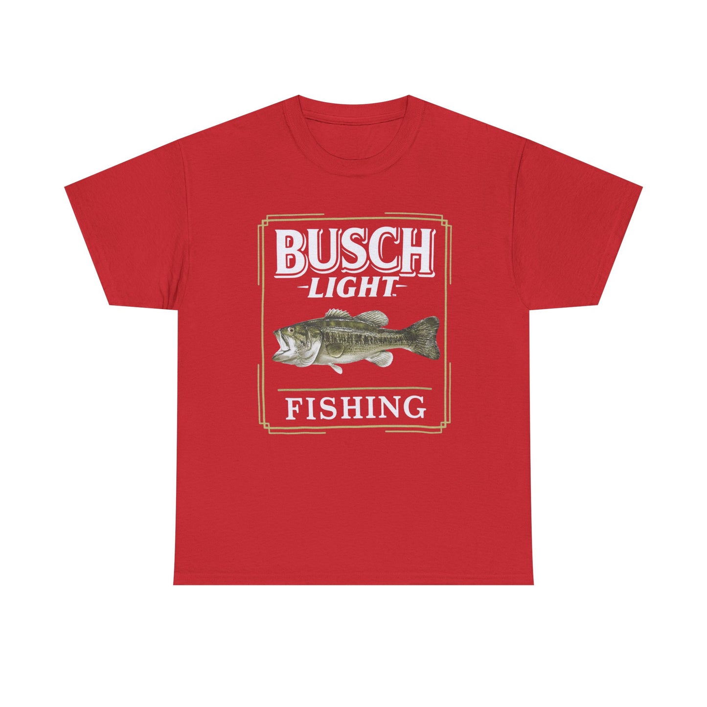 Busch Light Fishing Beer Graphic T Shirt Unisex Heavy Cotton Tee