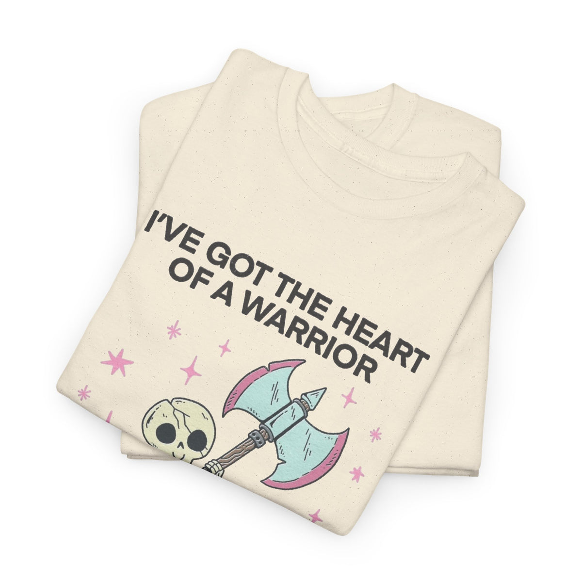 Skeleton Warrior Quote T-Shirt | Heart of a Warrior Men's Graphic Tee