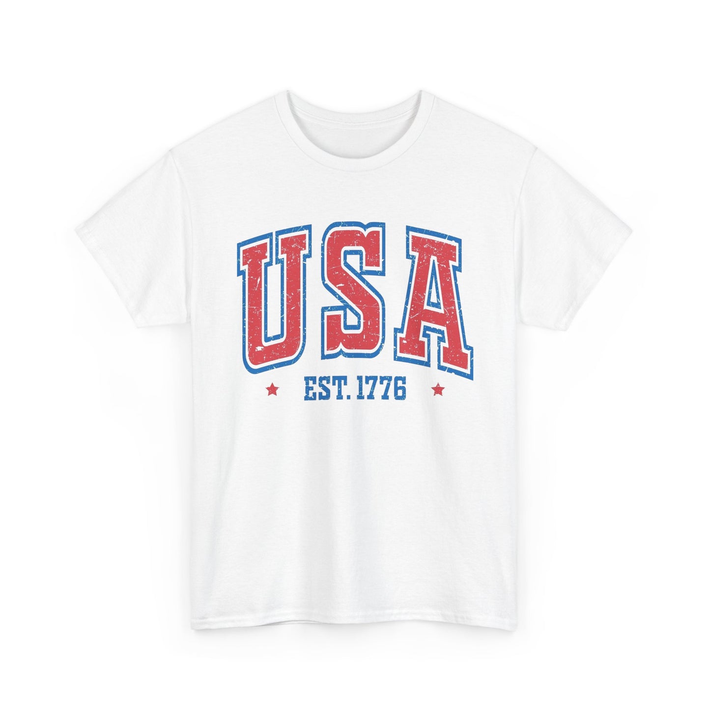 USA 1776 American Flag Graphic T Shirt NEW GIFT Unisex Heavy Cotton Tee Retro