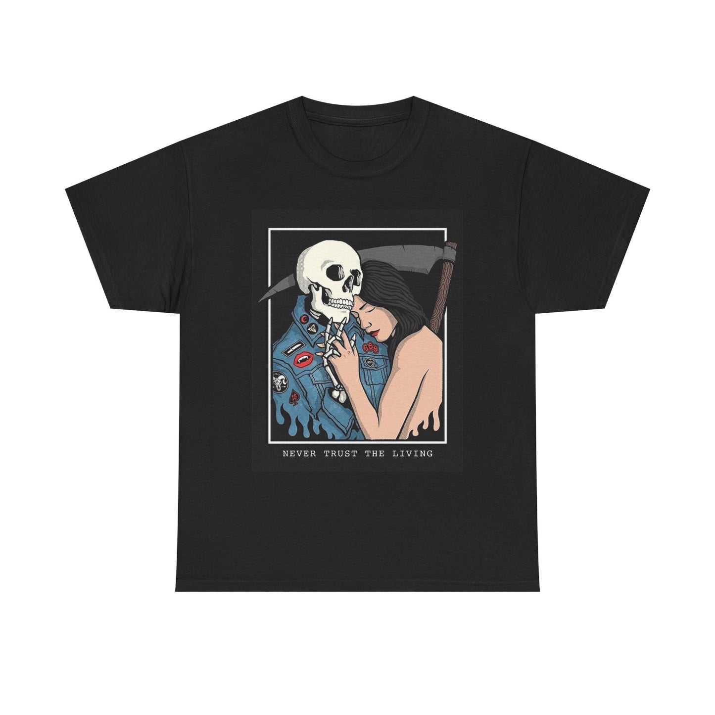 Never Trust The Living Graphic T Shirt NEW Cotton Tee Gift