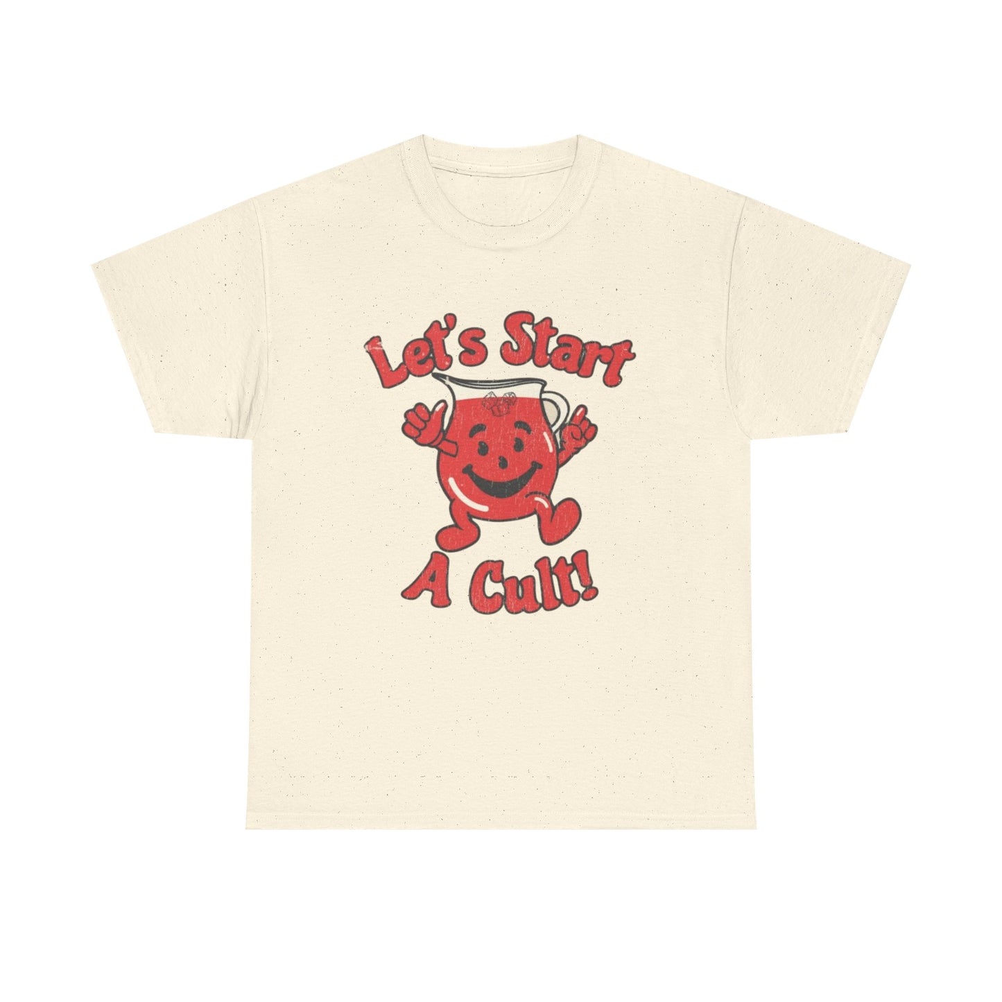 Let's Start A Cult Funny Graphic T-Shirt Unisex Heavy Cotton Tee Gift NEW