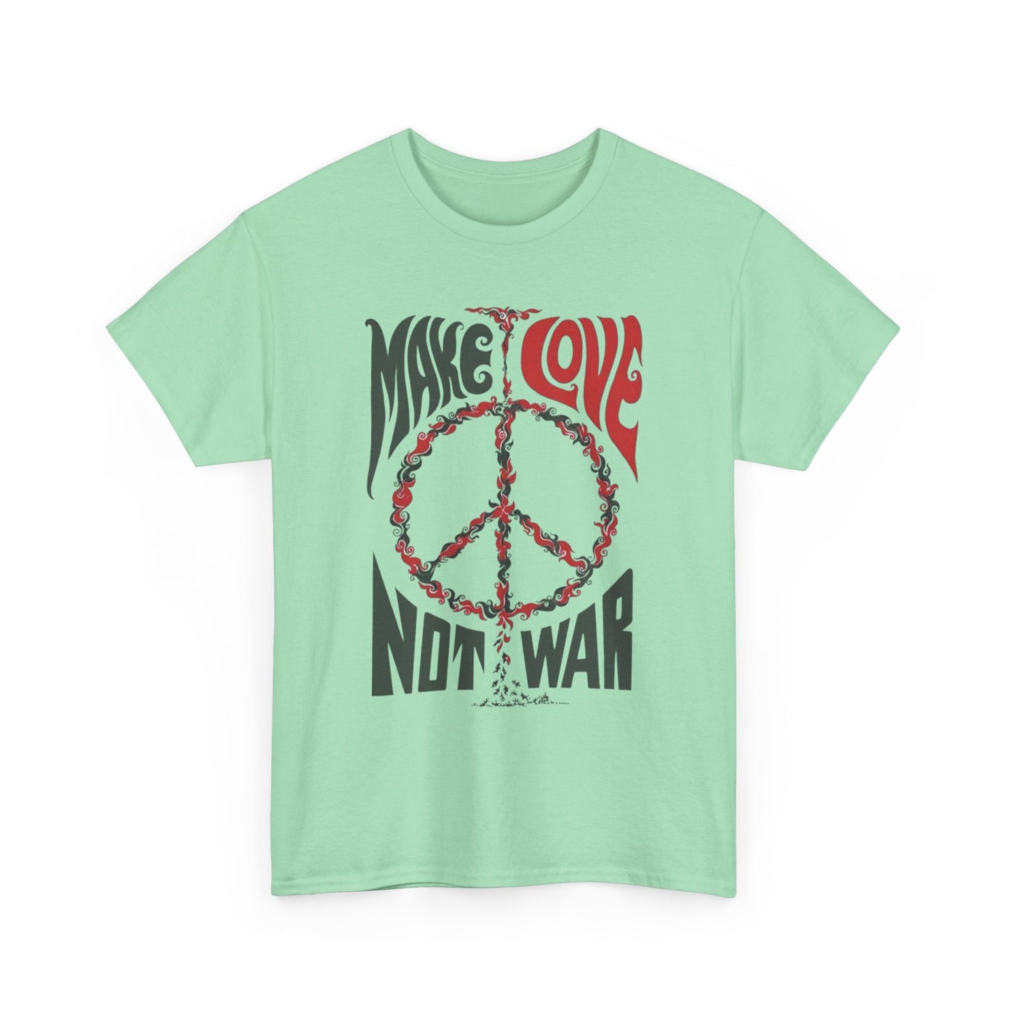 Make Love Not War Vintage Graphic T Shirt NEW Heavy Cotton Tee