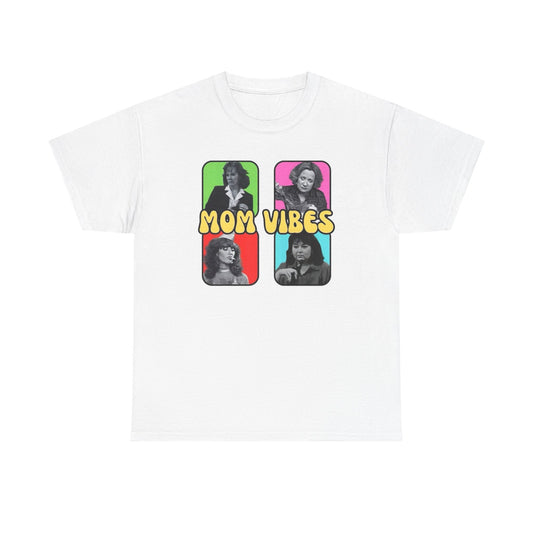Mom Vibes Graphic T Shirt Vintage Funny Retro Unisex Heavy Cotton Tee