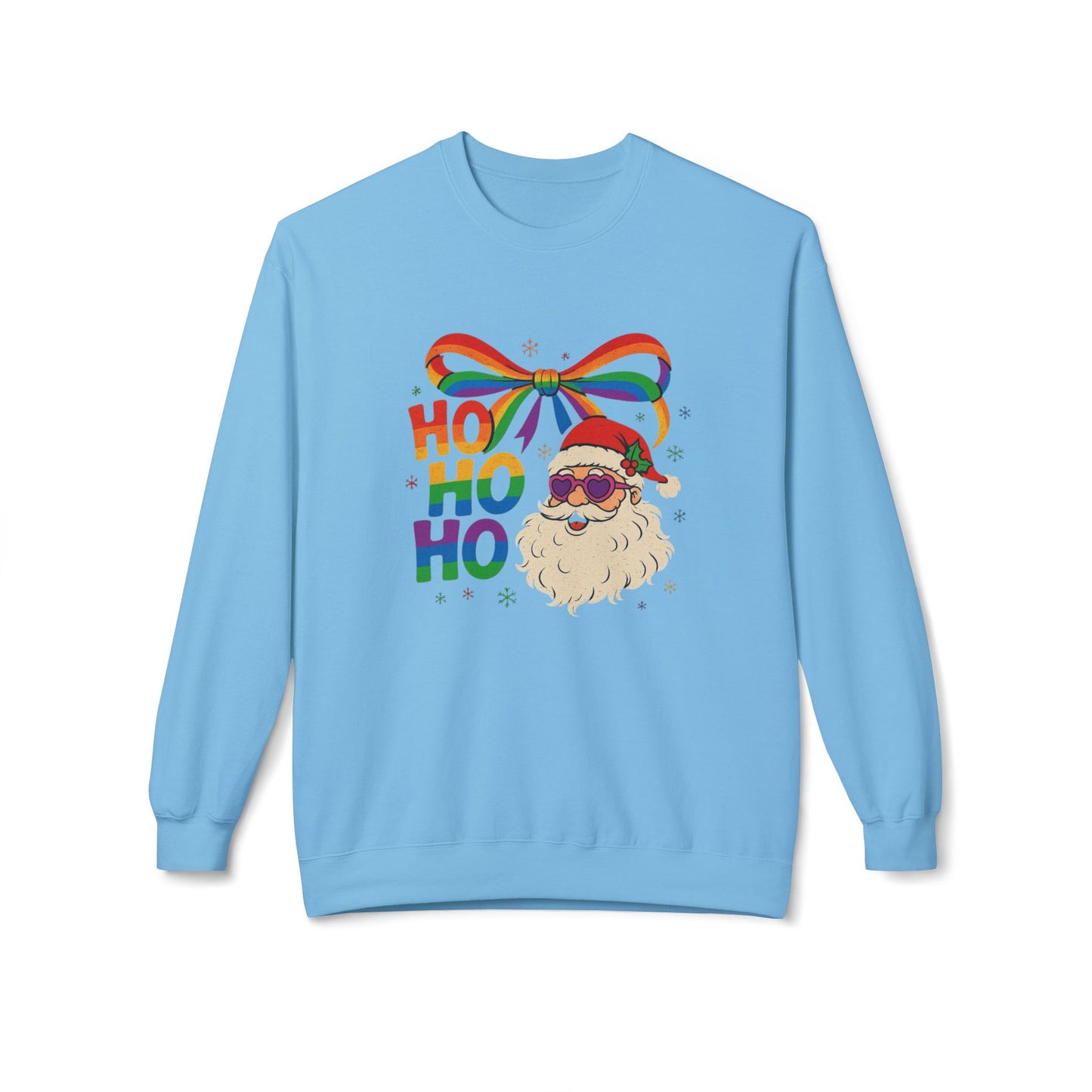 Rainbow Christmas Sweater NEW Unisex Fleece Crewneck Sweatshirt