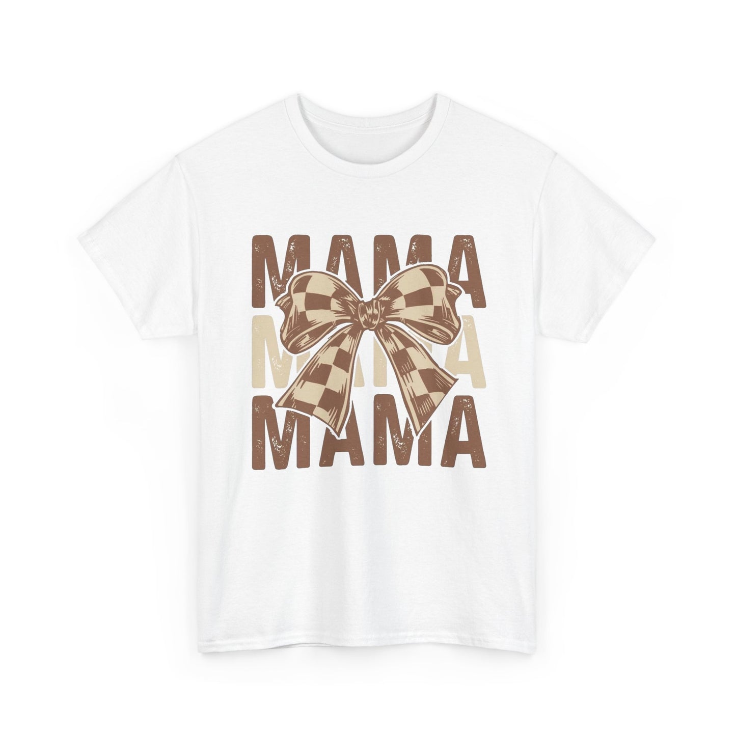 Mama Checkered Pattern Brown Cute Graphic T Shirt NEW ADULT