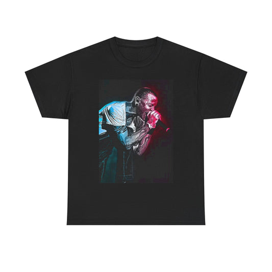 Chester Bennington Tshirt Linkin Park Retro Neon art band Heavy Cotton Tee
