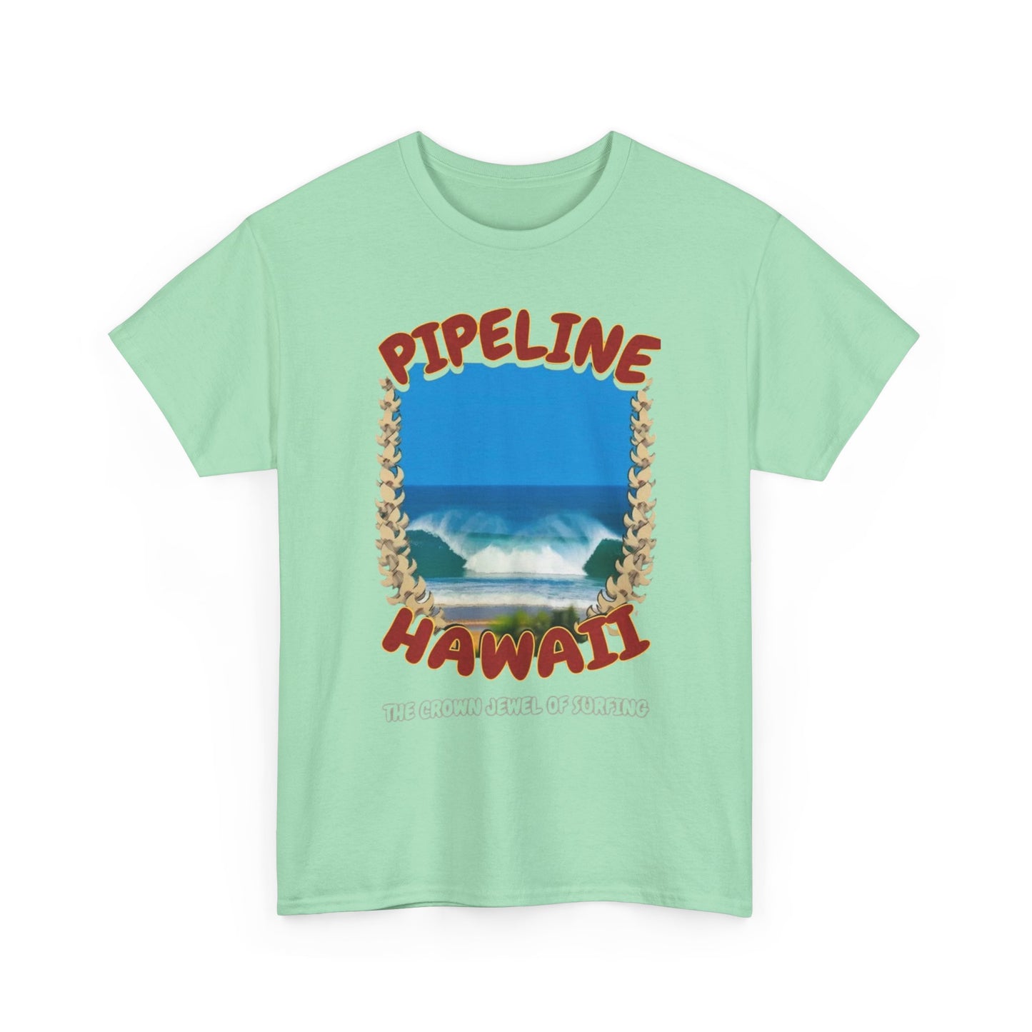 Pipeline Hawaii Surfing Graphic T-Shirt Unisex Heavy Cotton Tee Gift