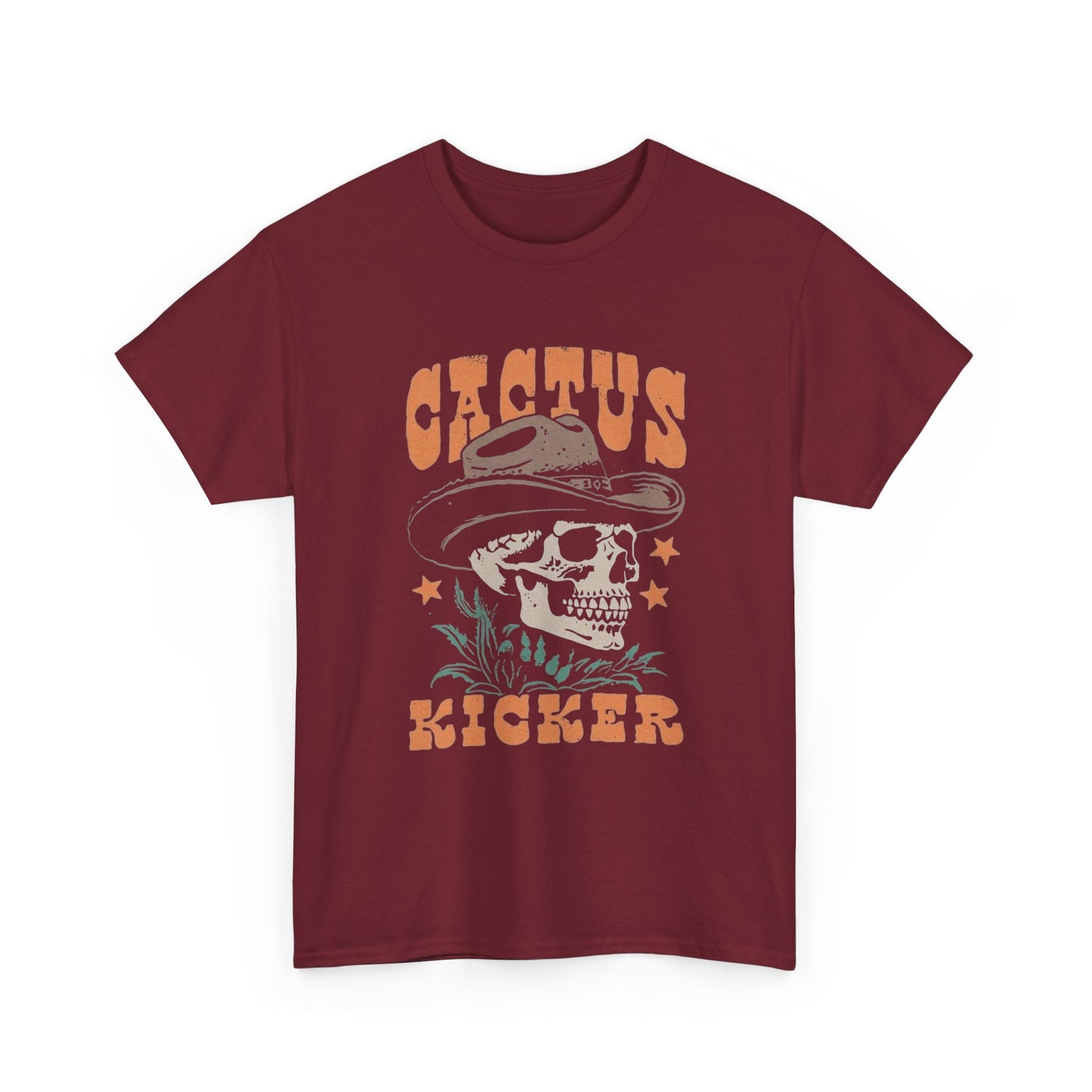 Cactus Kicker Western Graphic T Shirt Unisex Heavy Cotton Tee