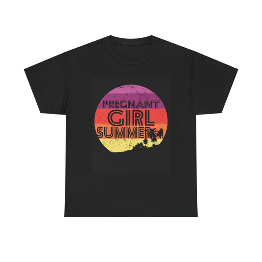 Pregnant Girl Summer T Shirt Funny Gift Wife Jokes Unisex Heavy Cotton Tee