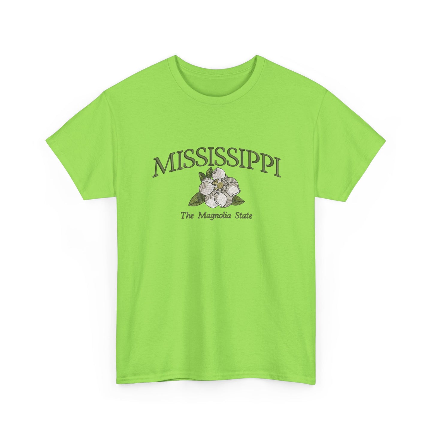 Mississippi The Magnolia State Graphic T Shirt NEW Unisex Heavy Cotton Tee
