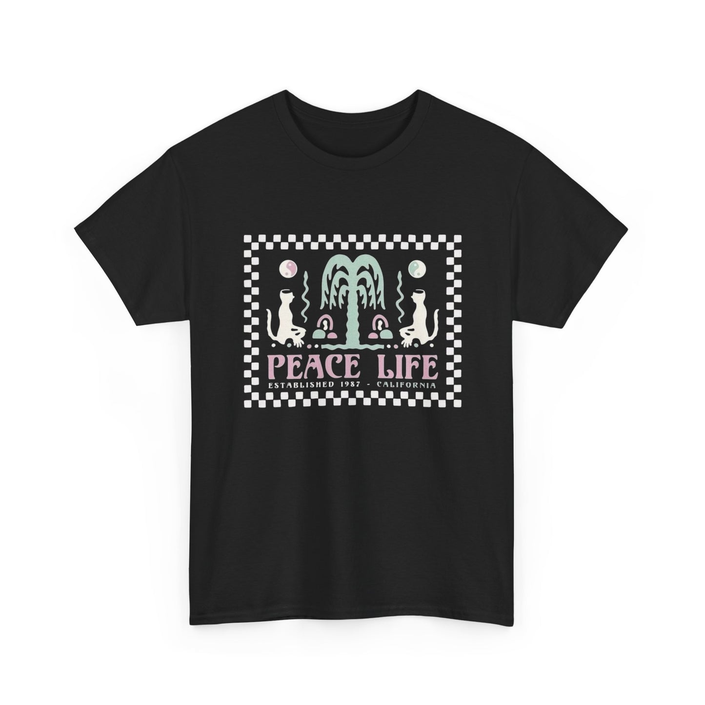 Peace Life Graphic T Shirt NEW Adult Regular Heavy Cotton Tee