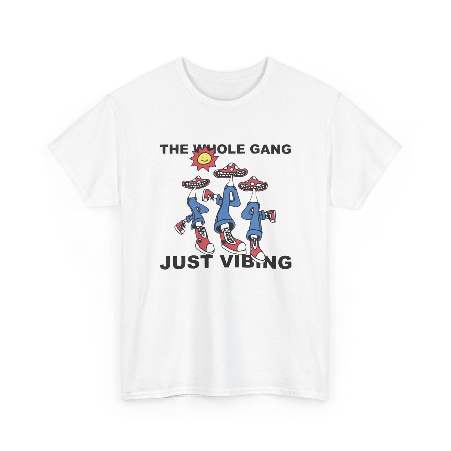 Mushroom Gang Vibing Graphic T Shirt Heavy Cotton Tee NEW ADULT UNISEX
