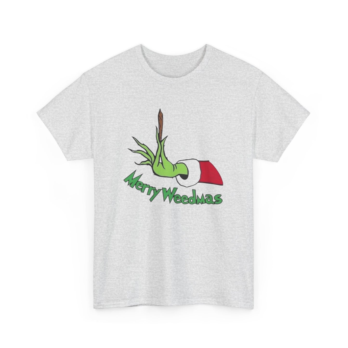 Merry Weedmas Funny Christmas Weed Graphic T Shirt Unisex NEW Heavy Cotton Tee