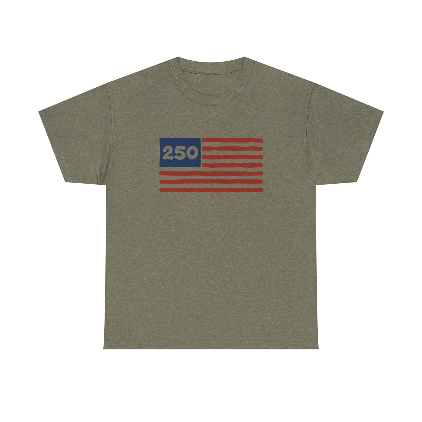 USA 250 American Flag Retro Graphic T Shirt Regular Men's Heavy Cotton Tee