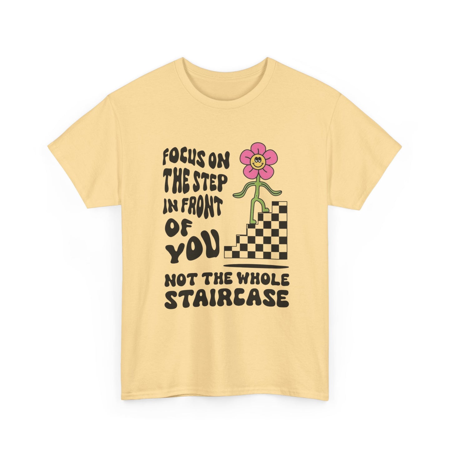Focus On The Next Step Graphic T-Shirt Cotton Tee New Gift Vintage