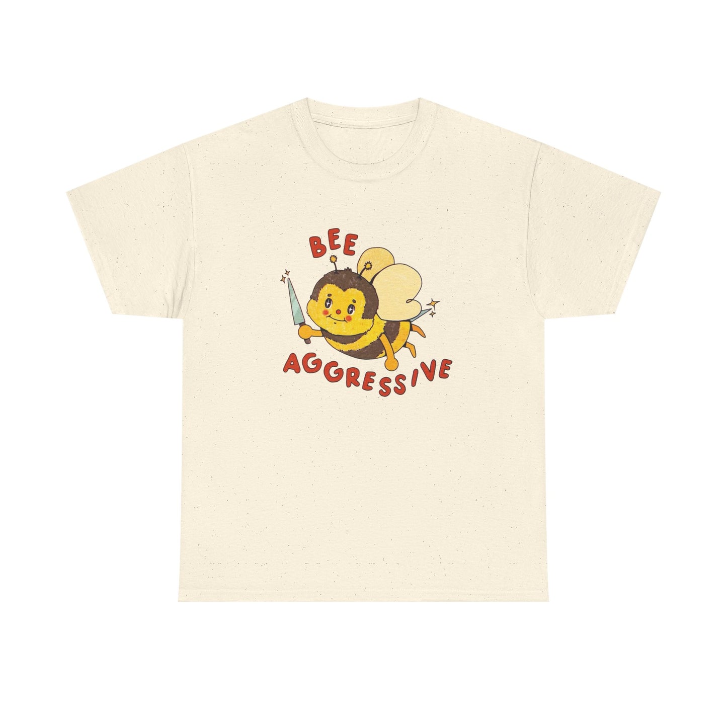 Bee Aggressive Cute T Shirt Graphic Unisex Heavy Cotton Tee NEW GIFT