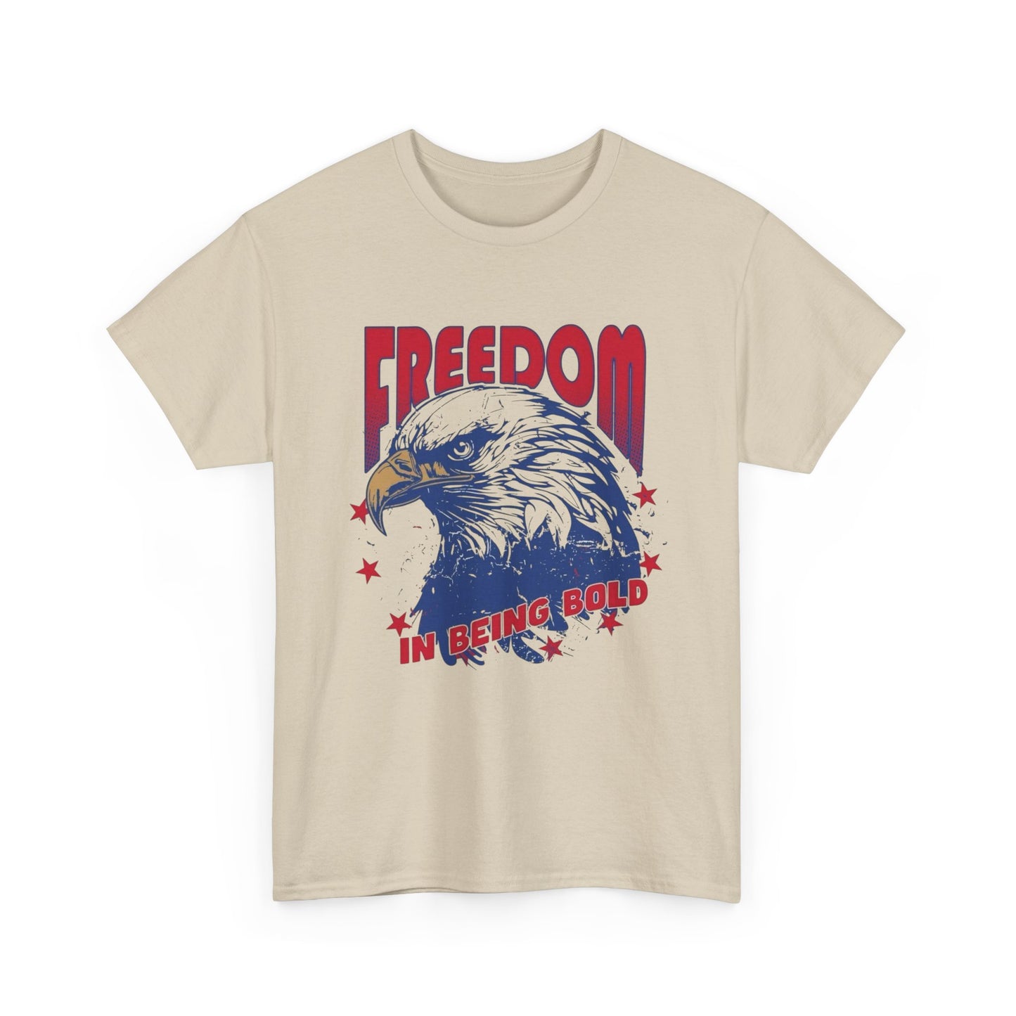 Freedom In Being Bold USA Graphic T Shirt Men's Heavy Cotton Tee