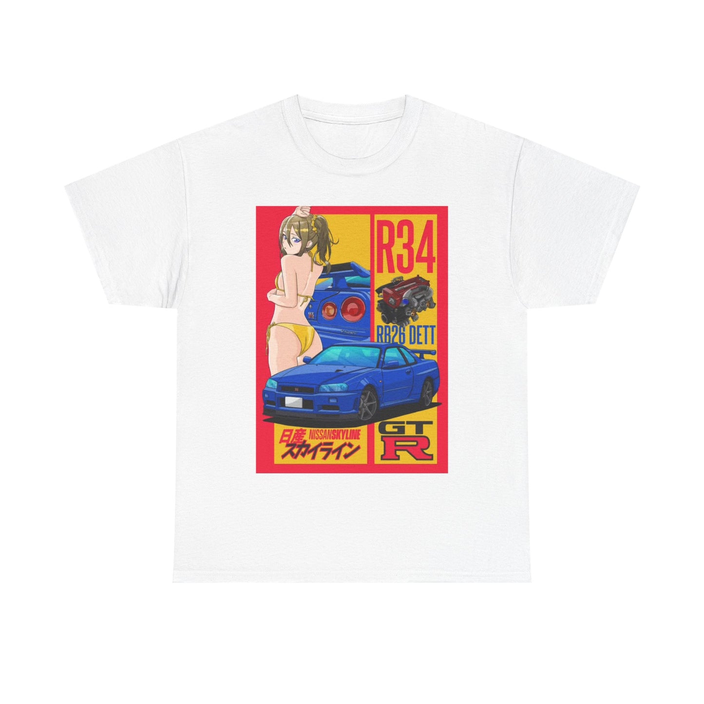 Waifu Anime T-shirt Girl Graphic Cartoon Retro Gaming Unisex GTR Tee Gamer