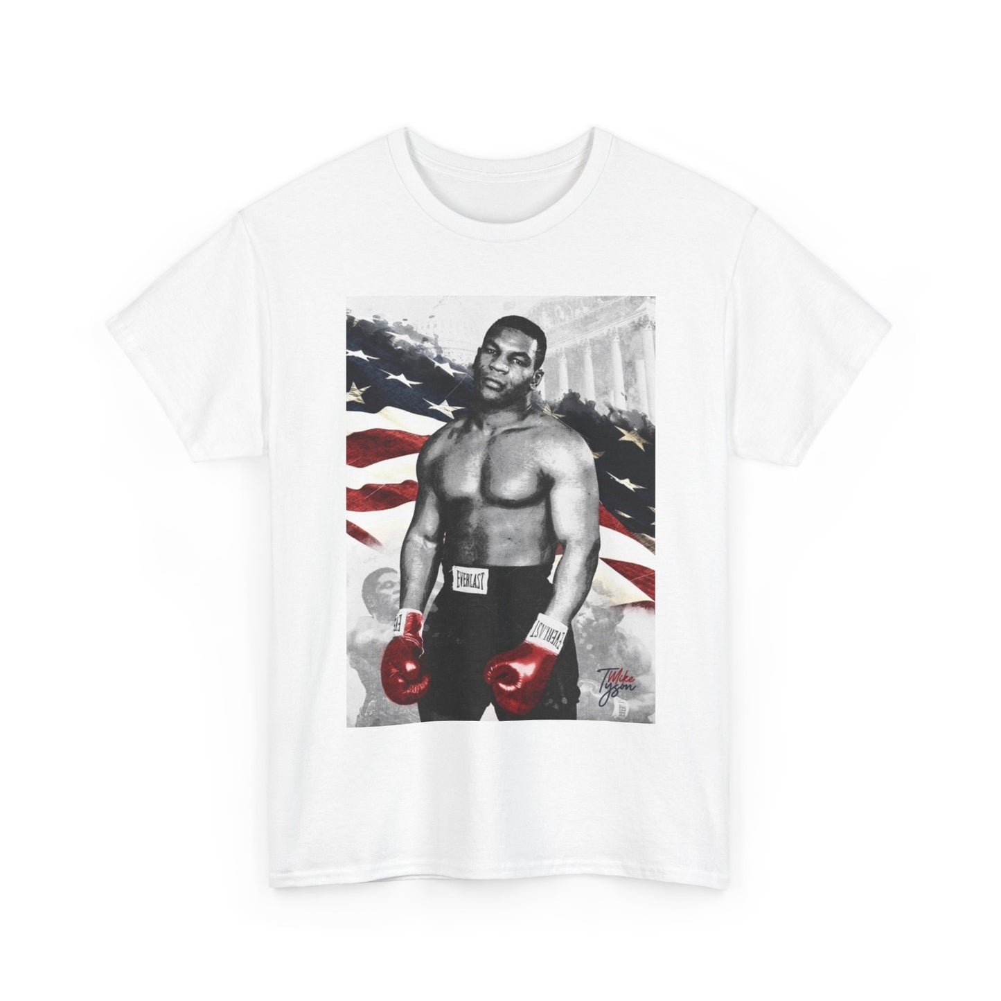 Mike Tyson American Flag Shirt Boxing Champ Unisex Heavy Cotton Tee