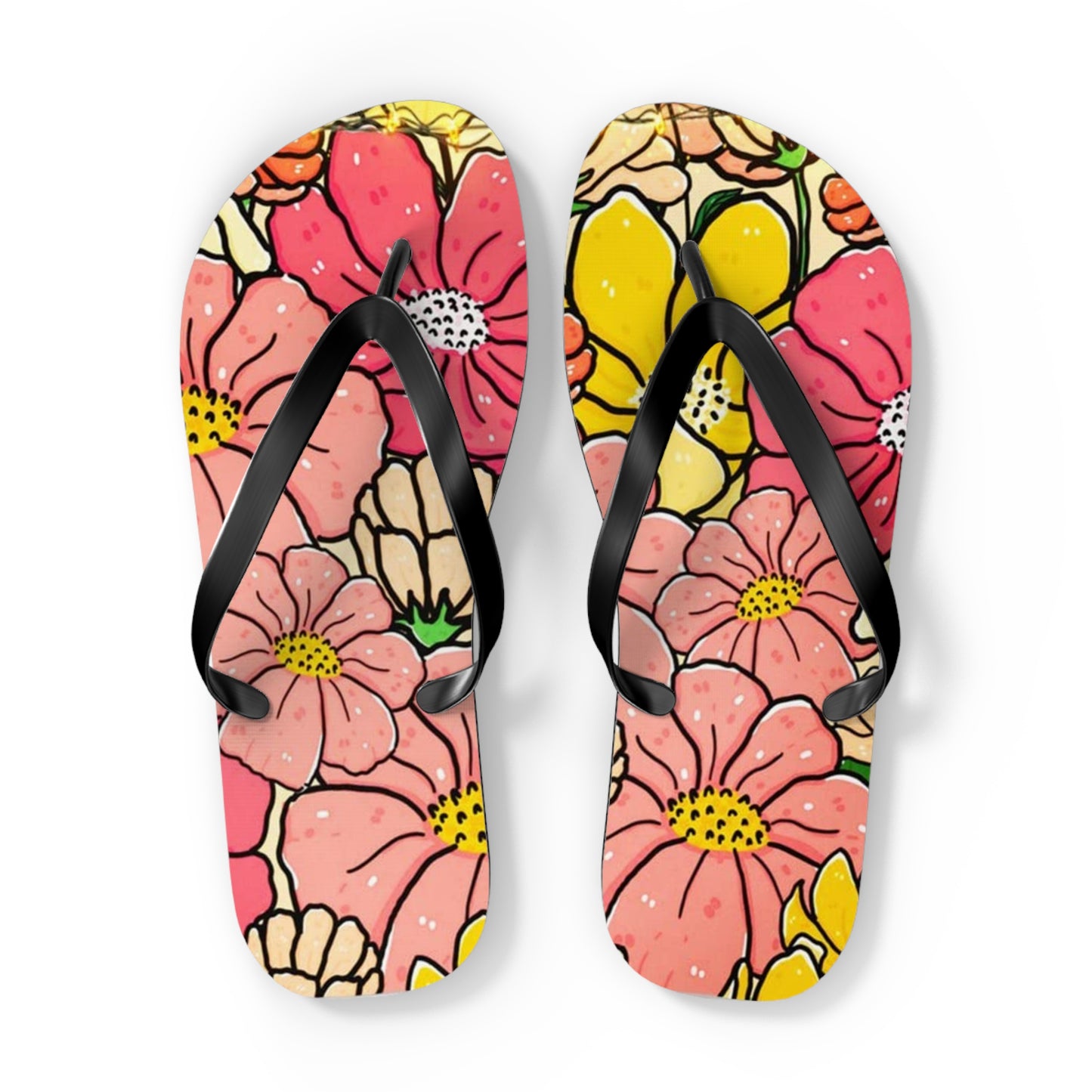 Waves And Sun Sandals Pink Pastel Summer Flip Flops Slides BRAND NEW